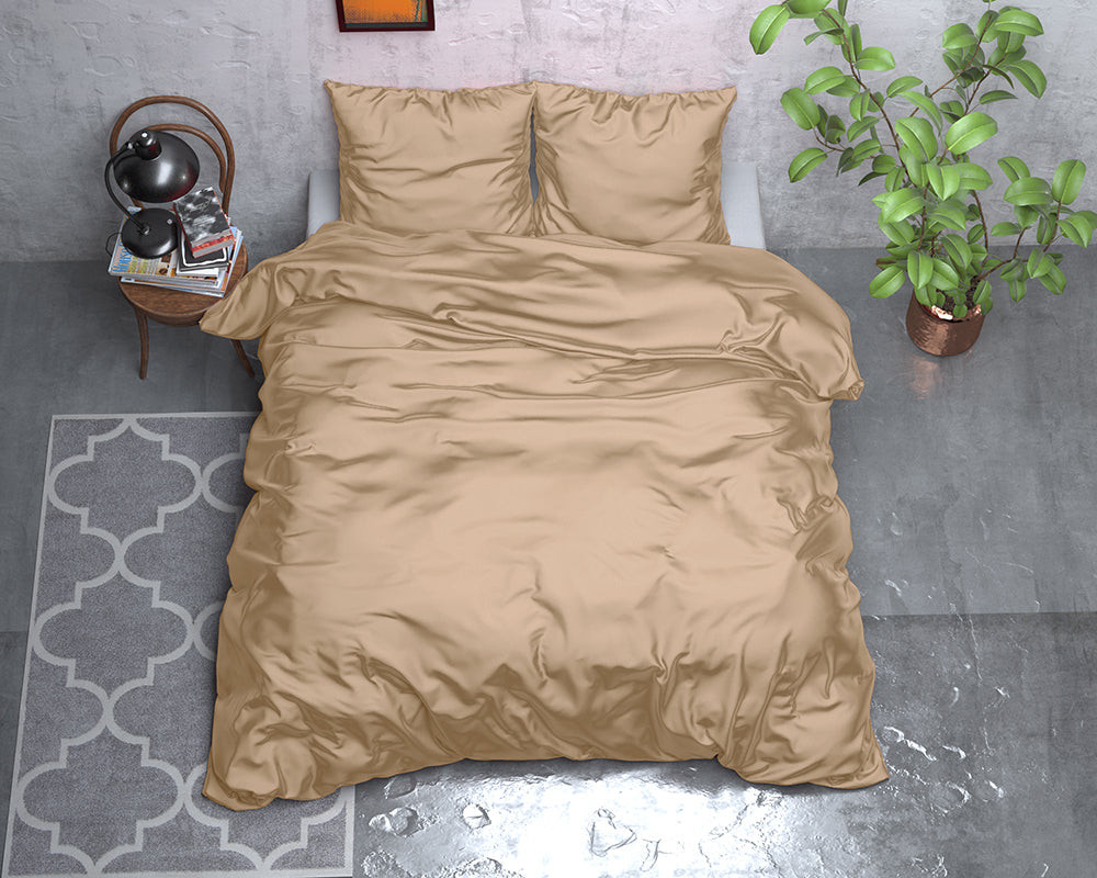 Sleeptime - Beauty Skin Care Dekbedovertrek - Micropercal - Taupe - 140 x 220