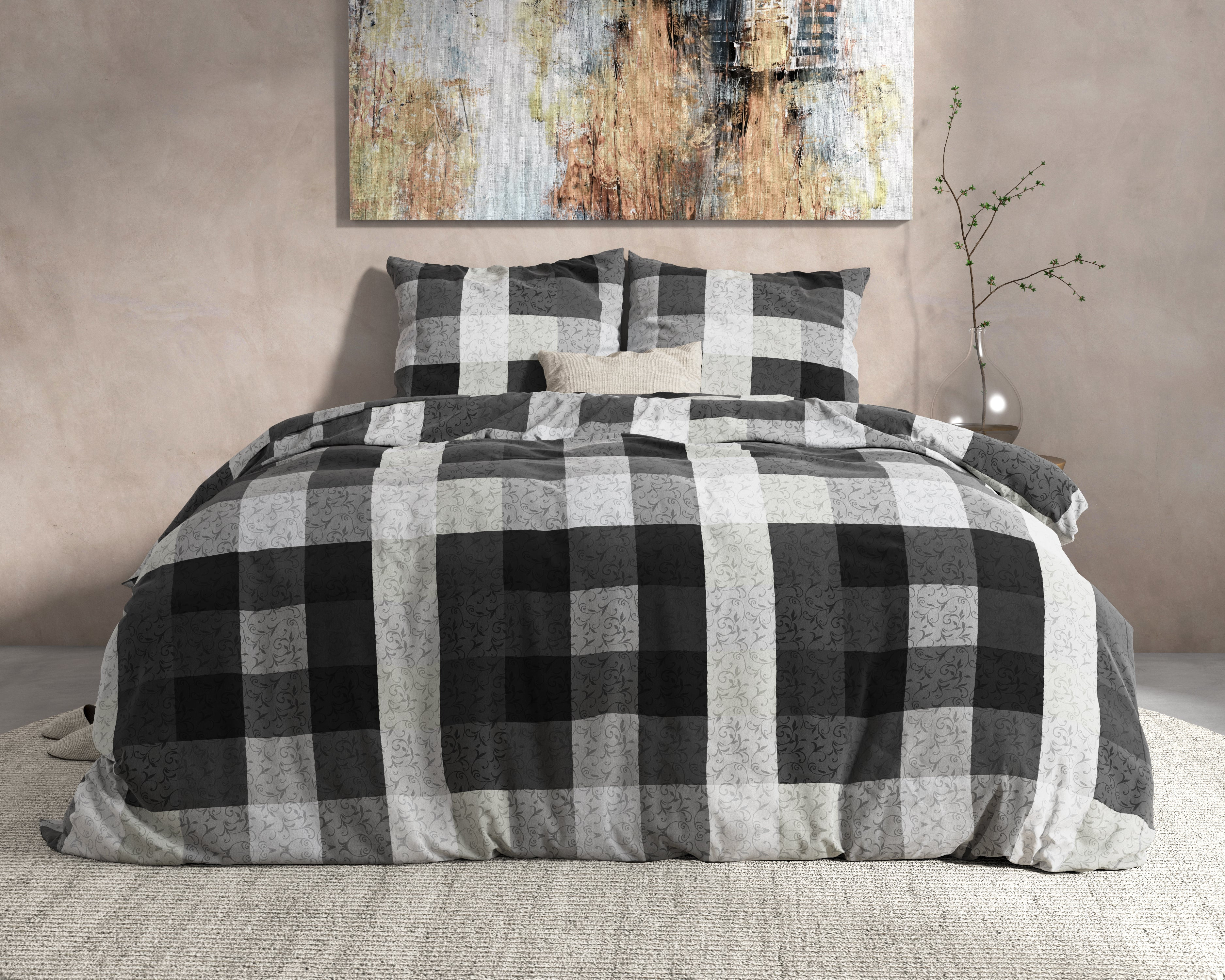 Dreamhouse - Steef Dekbedovertrek Flanel (Warm) - Antraciet - 200 x 220