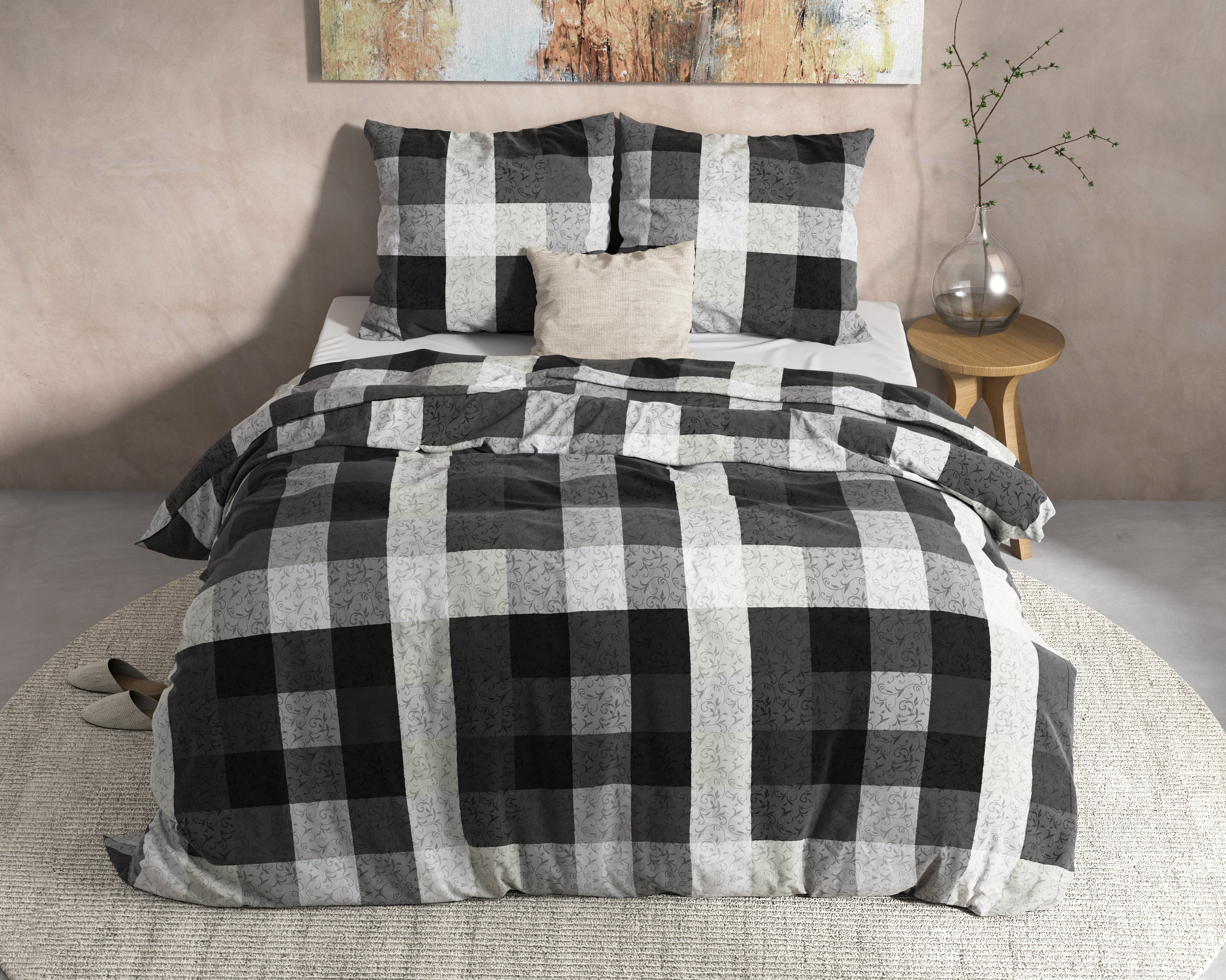 Dreamhouse - Steef Dekbedovertrek Flanel (Warm) - Antraciet - 200 x 220