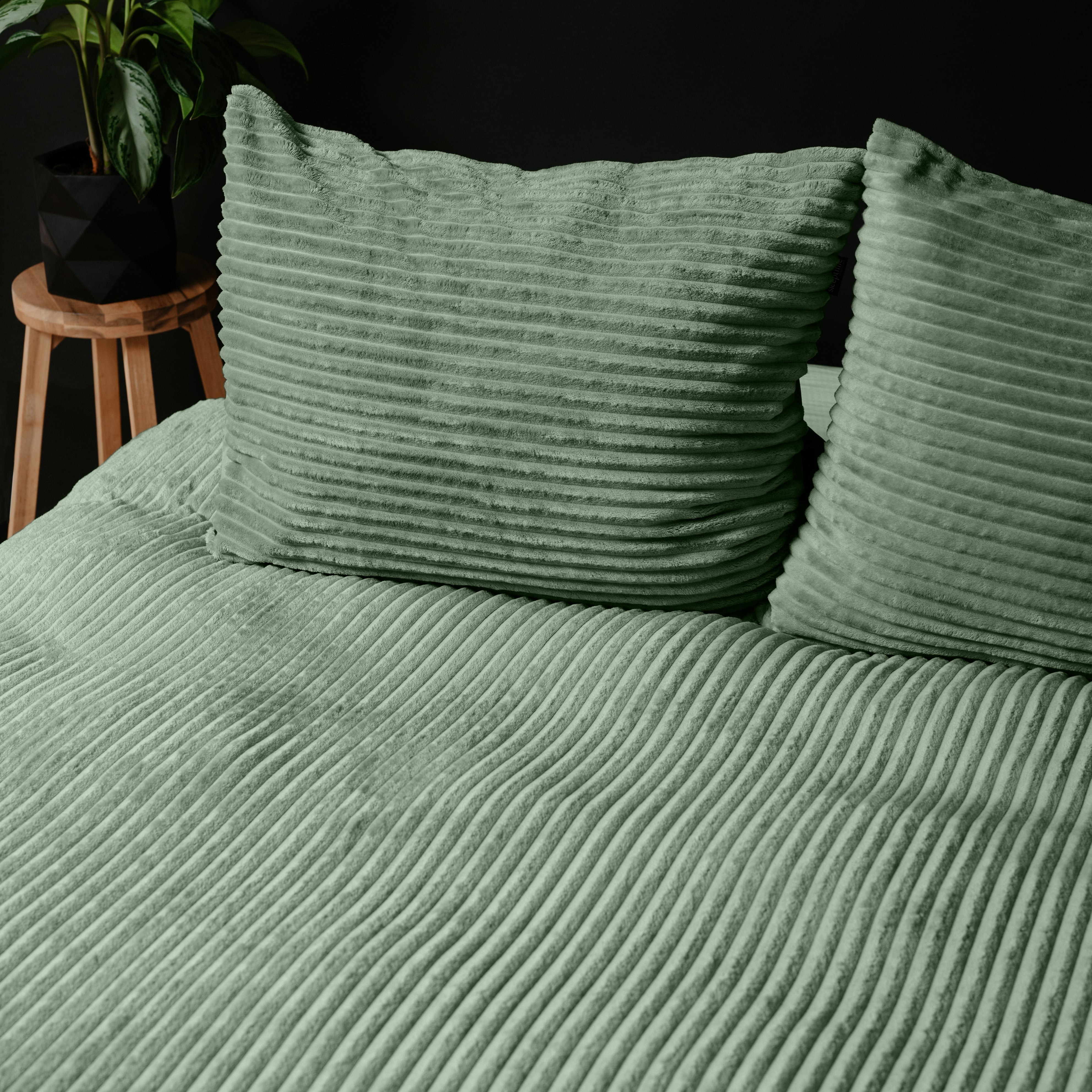 RoyalTextile - Rib Teddy Dekbedovertrek - Groen - 140 x 220