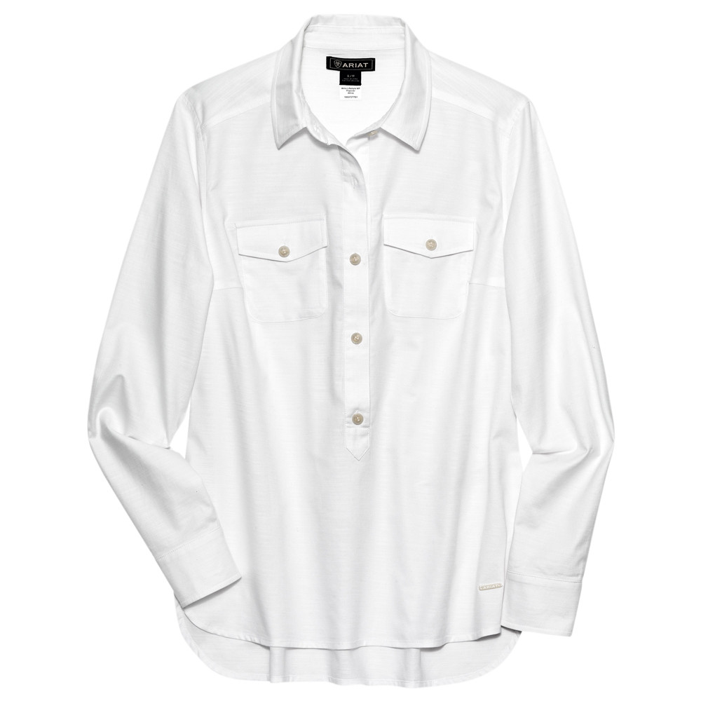 Ariat Damesblouse WMS Loyola Popover Shirt, wit, Maat: M