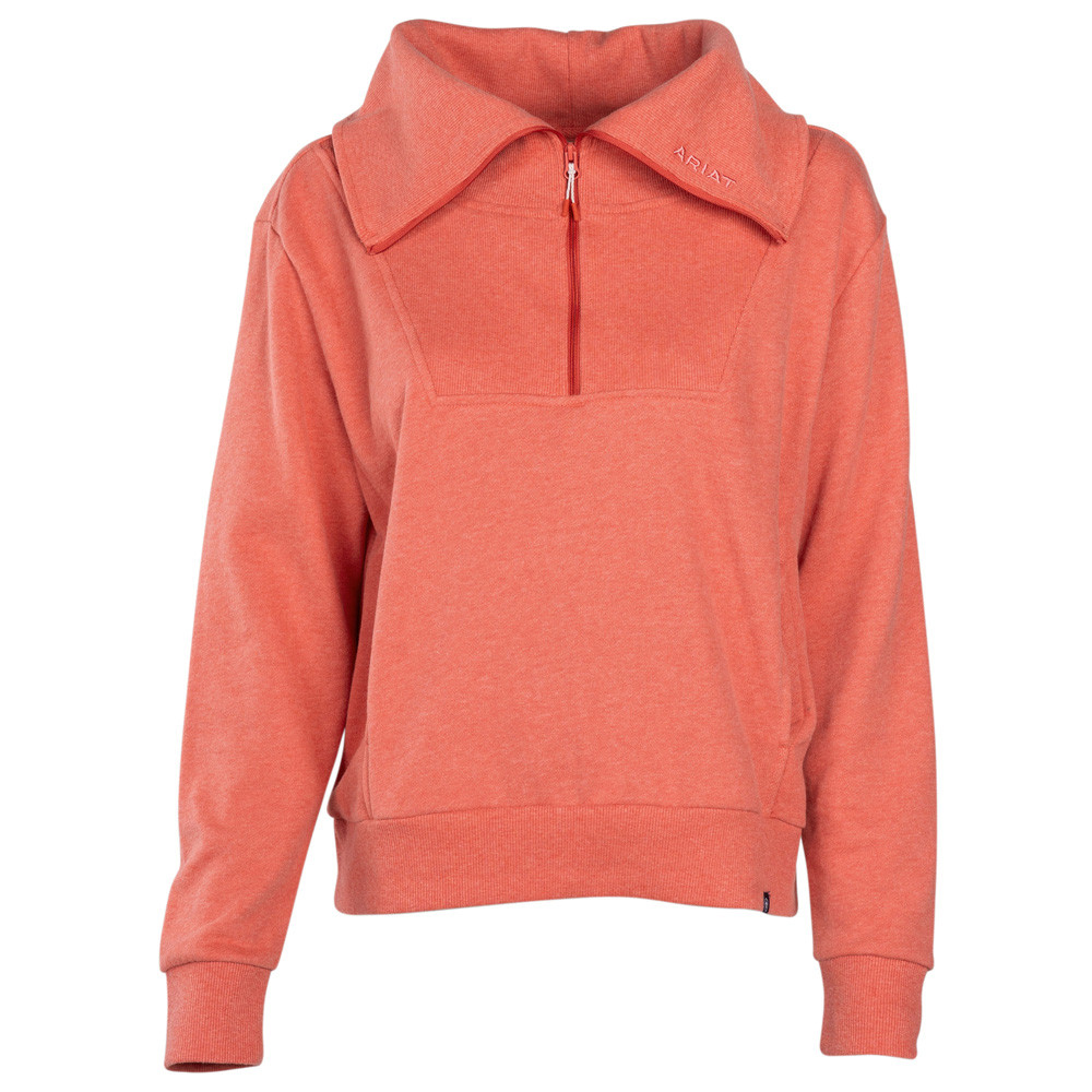 Ariat Dames trui WMS Fern 1/2 Zip Sweatshirt, heather baked apple, Maat: S