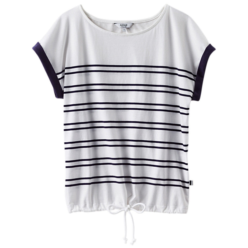 Aigle Dames T-Shirt Pictum, wit-blauw, Maat: M