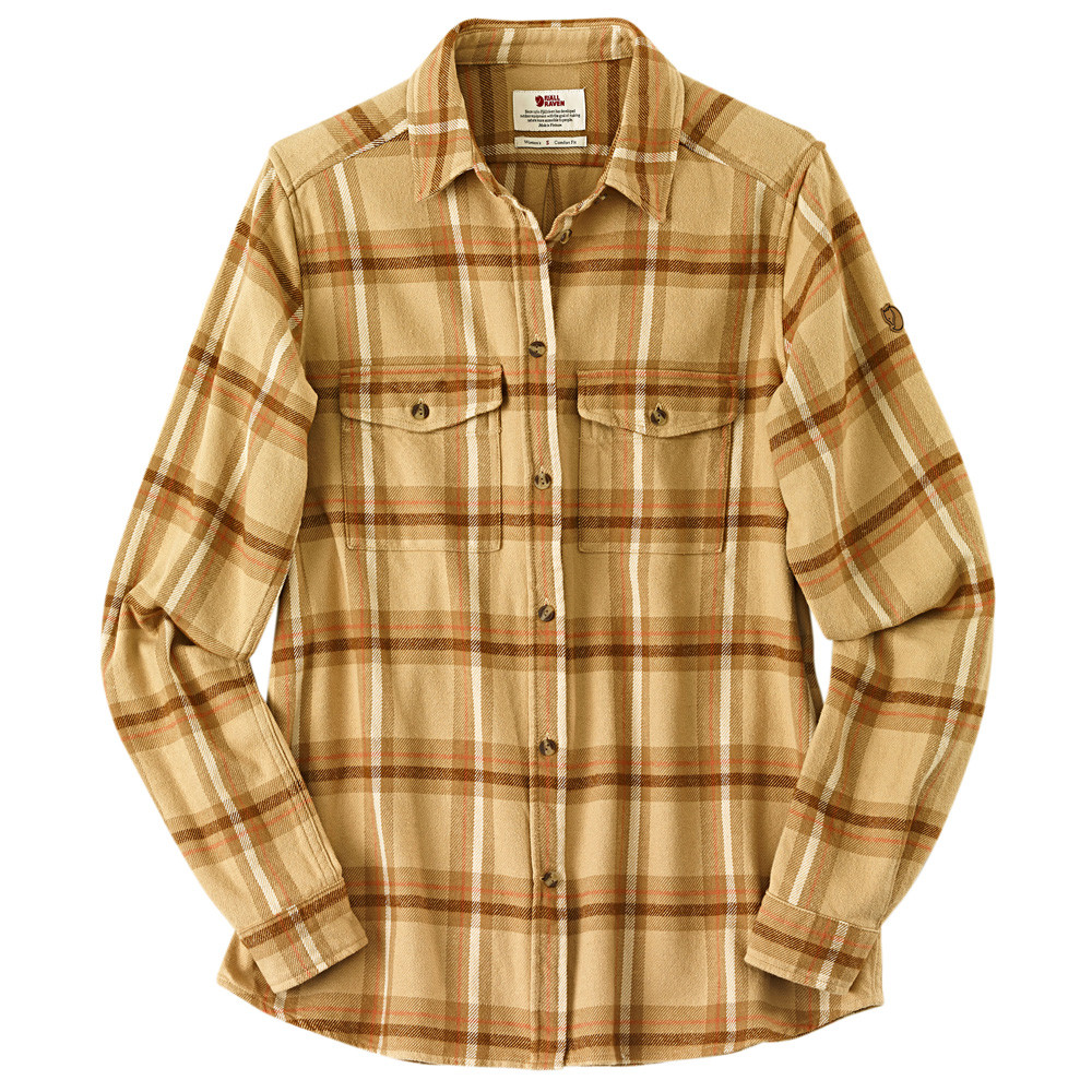 Fjällräven Damesblouse Övik Heavy Flannel Shirt W, beige, Maat: M