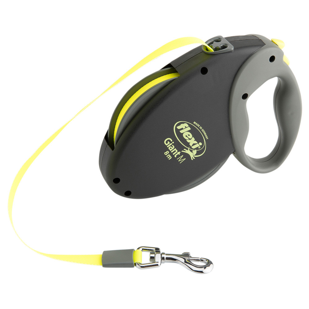 flexi Rollijn Neon Giant Tape Leash, zwart-neongeel, Maat: L