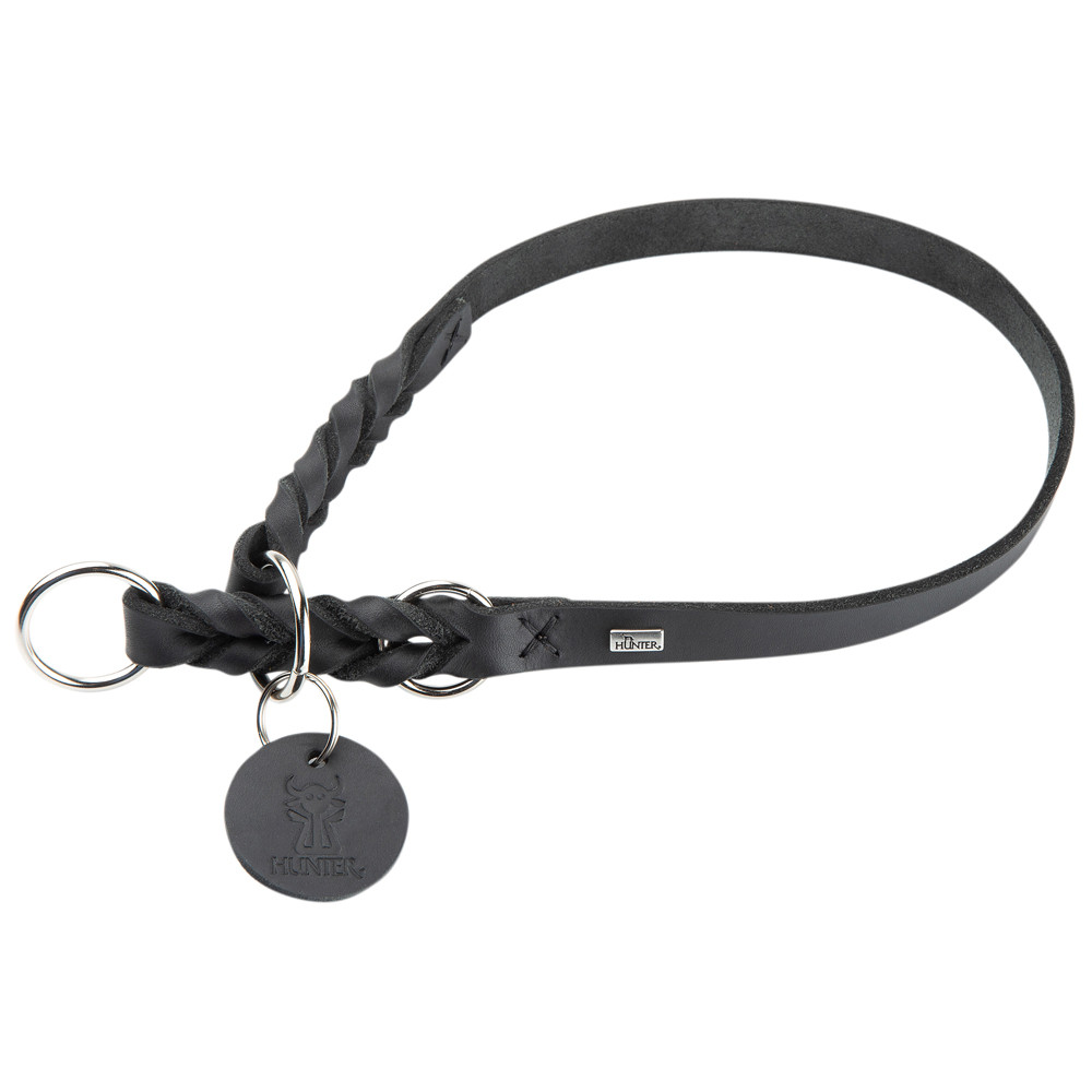 HUNTER Hondenhalsband Solid Education, zwart, Maat: M-L