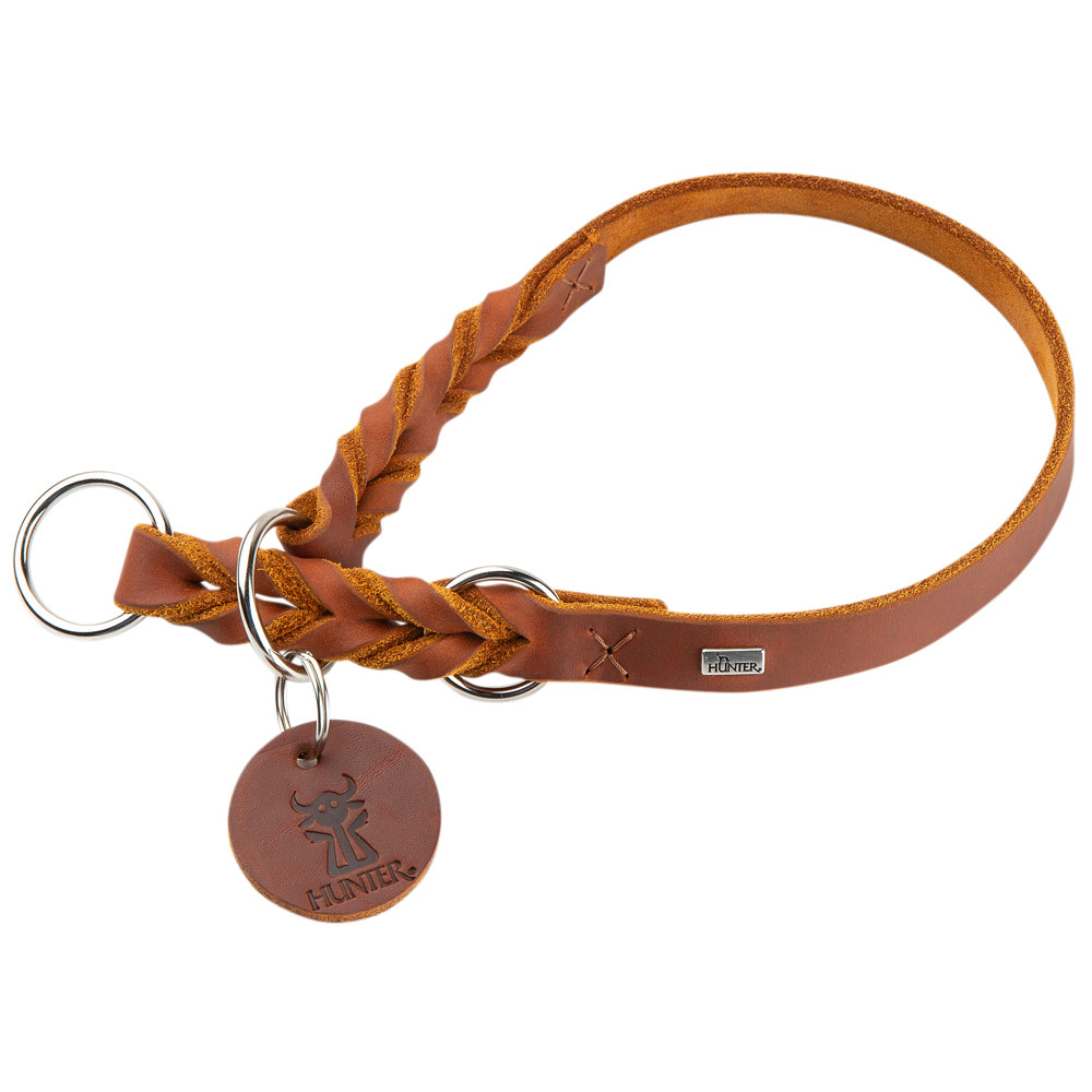 HUNTER Hondenhalsband Solid Education, cognac, Maat: M-L