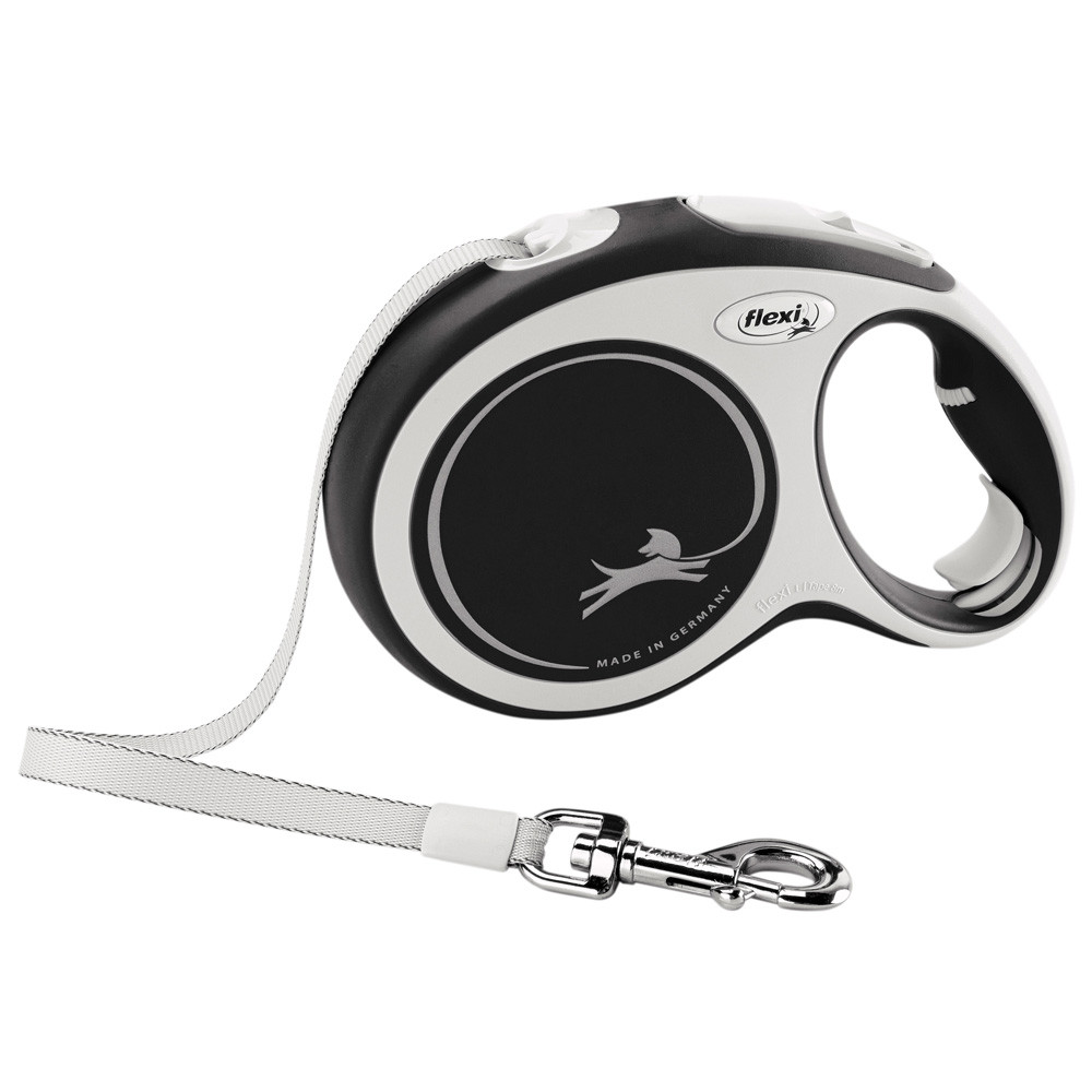 flexi Rollijn New Comfort Tape Leash, zwart, Maat: L 8m