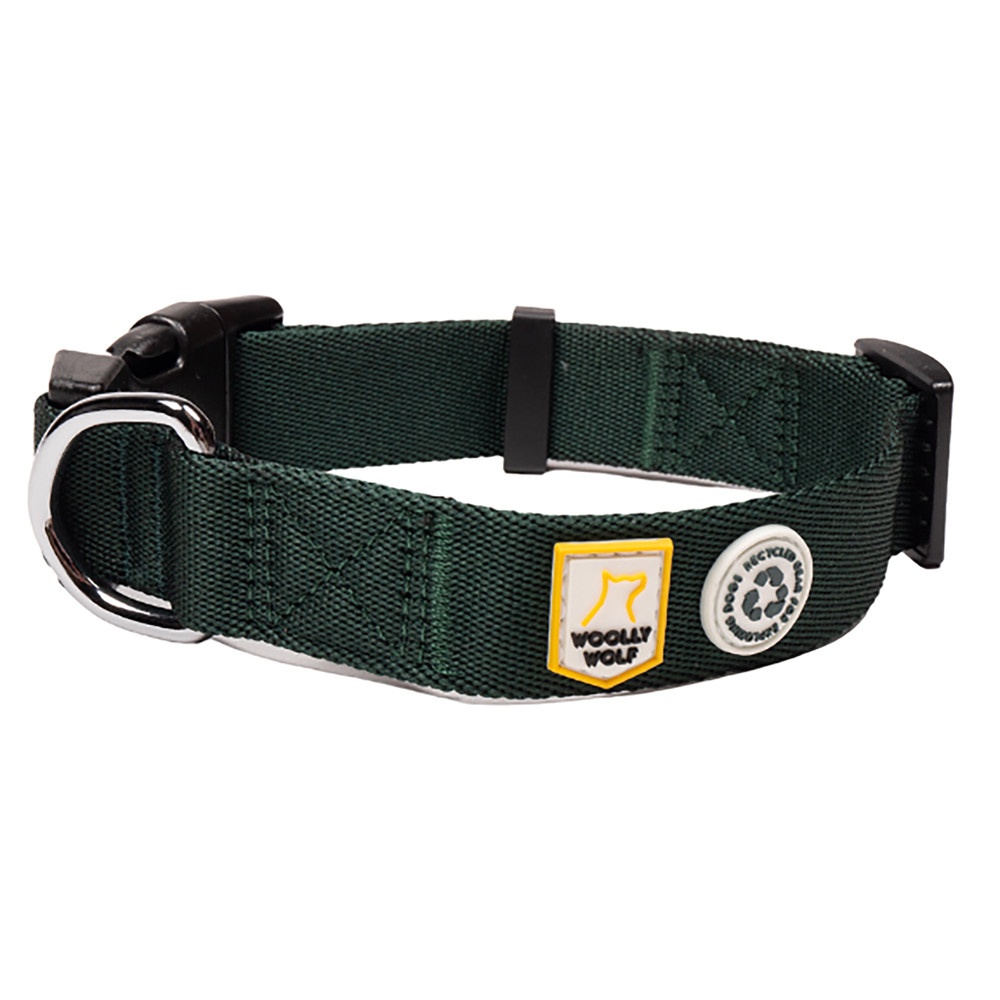 WOOLLY WOLF Hondenhalsband Adventure, groen, Maat: 30-45