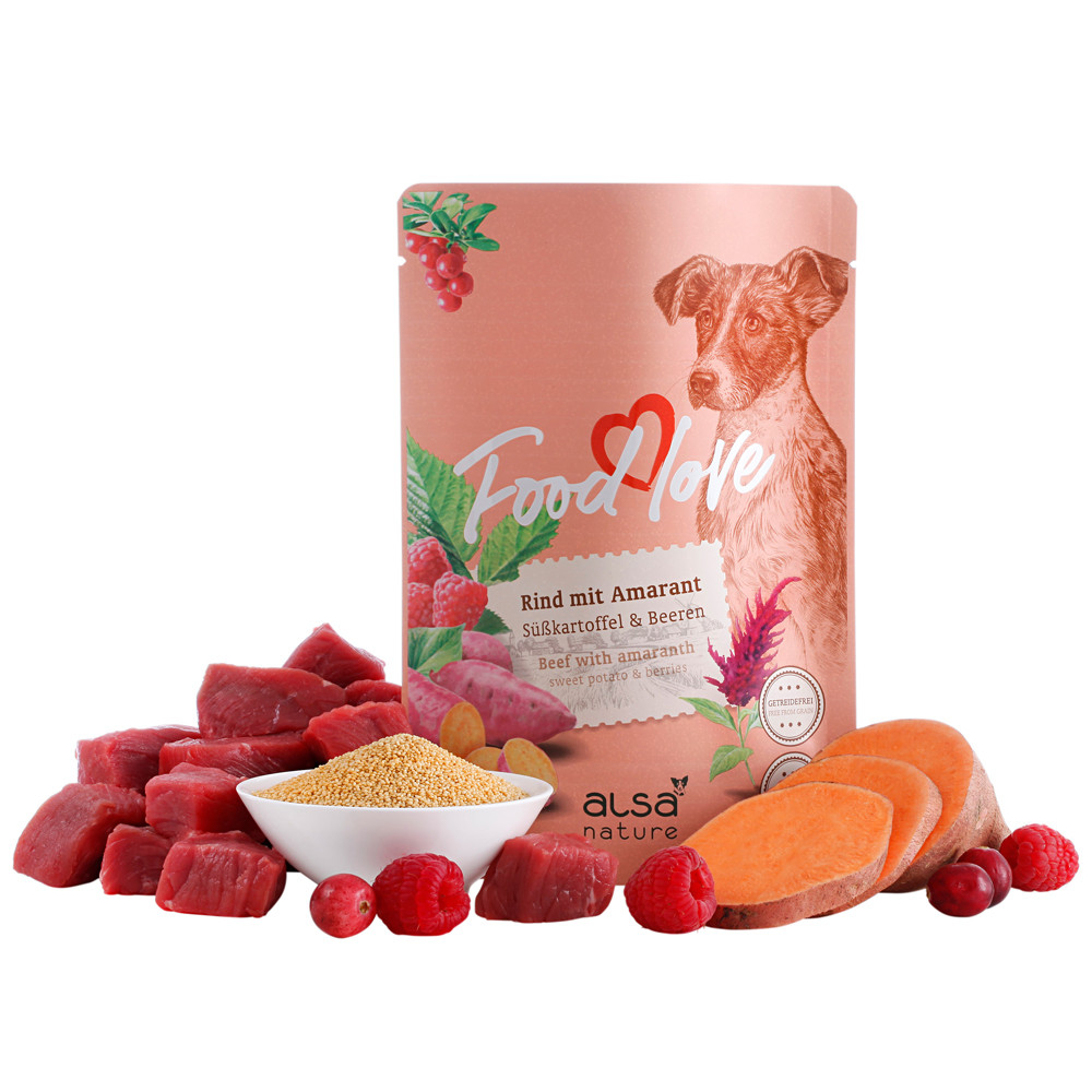 alsa-nature FOODLOVE Rund met amarant, zoete aardappel & bessen, 300 g, Aantal: 6 x 300 g