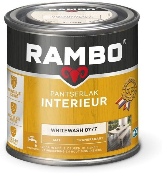 Rambo Pantserlak Interieur Transparant Mat - Whitewash