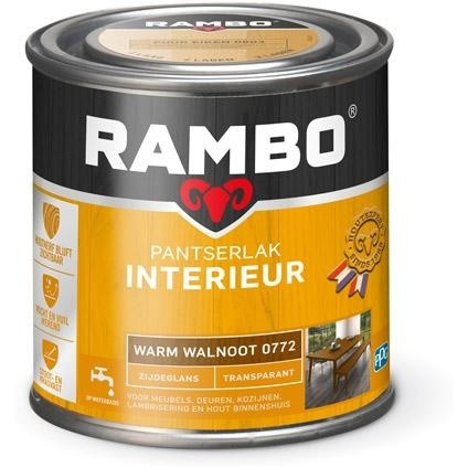 Rambo Pantserlak Interieur Transparant Zijdeglans - Warm walnoot