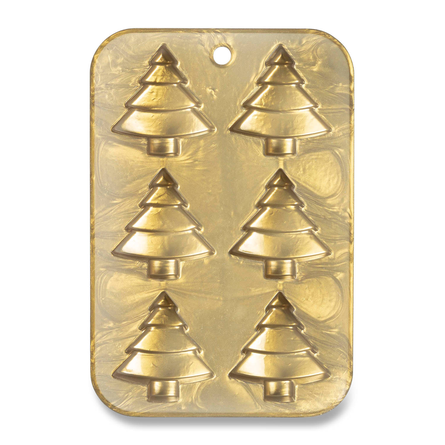 Blokker kerst mini muffinvormpjes kerstboom 6st - goud