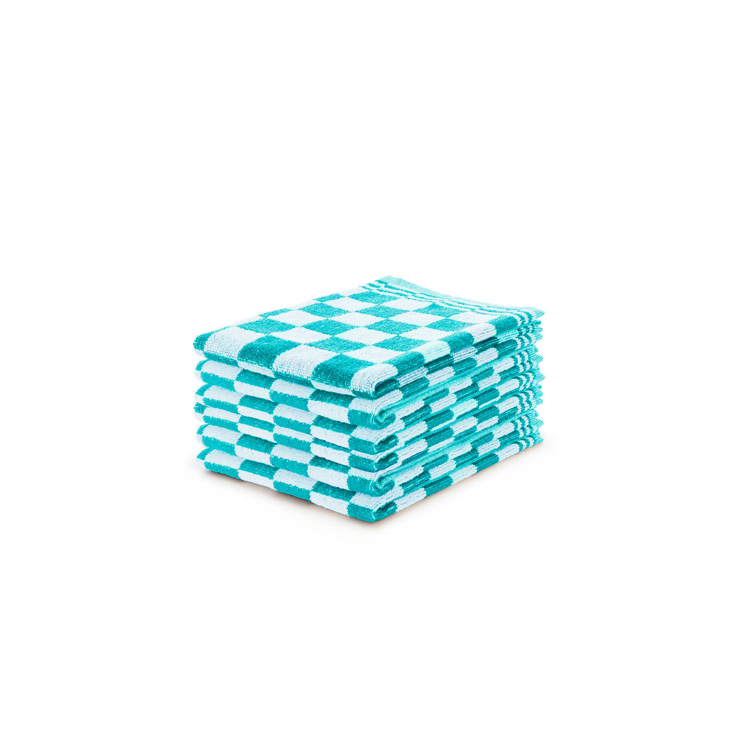 Eleganzzz Keukendoekset Blok 50x50cm - turquoise - set van 6