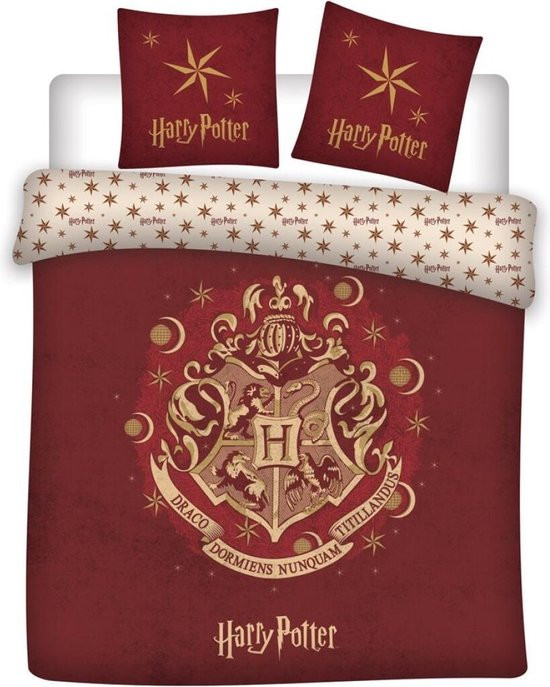 Harry Potter Dekbedovertrek - Hogwarts rood Polyester