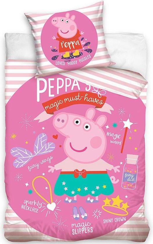 Peppa Pig Magic Musthaves Dekbedovertrek - 140x200 cm - 70 x 90 cm