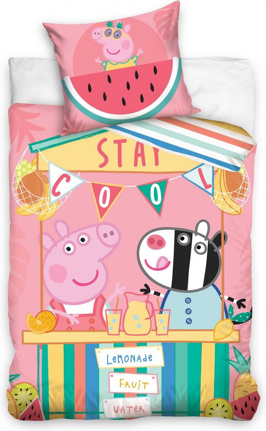 Peppa Pig Limonade Dekbedovertrek - 140x200 cm - 70 x 90 cm