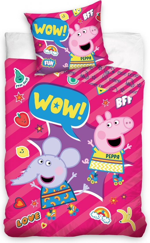 Peppa Pig - mouse love Dekbedovertrek - 140x200 cm - 70 x 90 cm