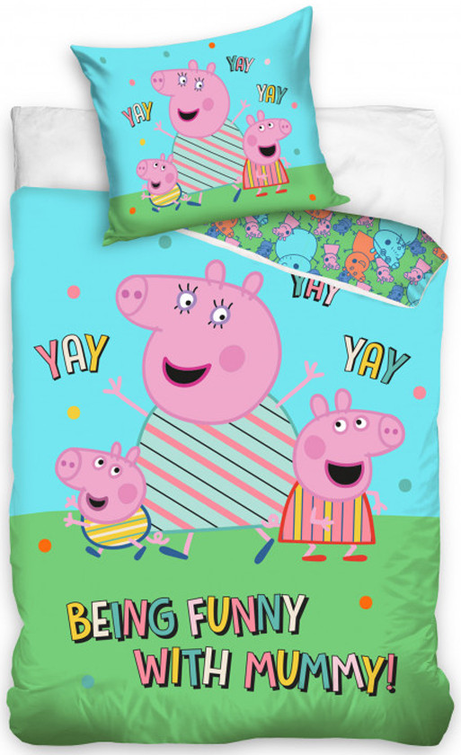 Peppa Pig Dekbedovertrek Being Funny With Mummy 140 x 200 cm katoen