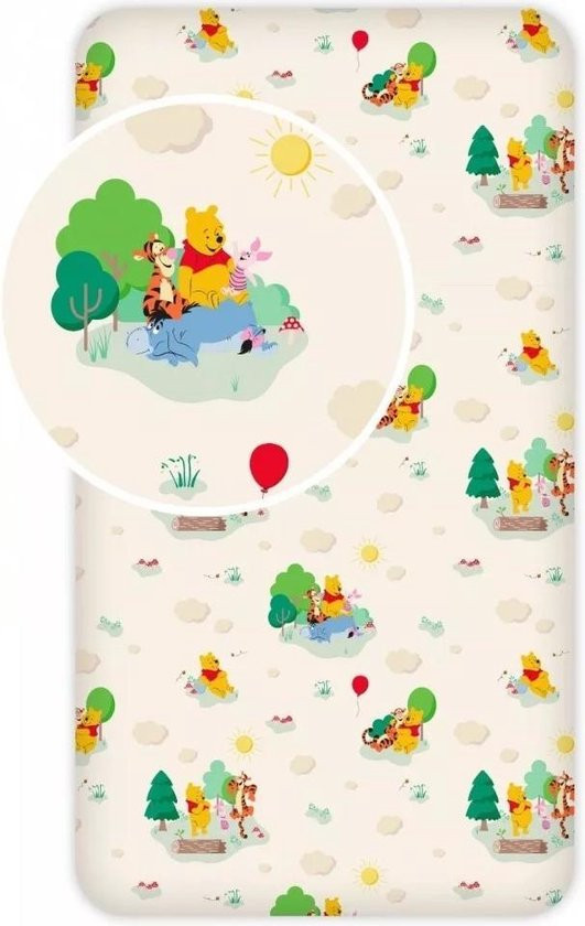 Winnie the Pooh hoeslaken eenpersoons 90 x 200 cm