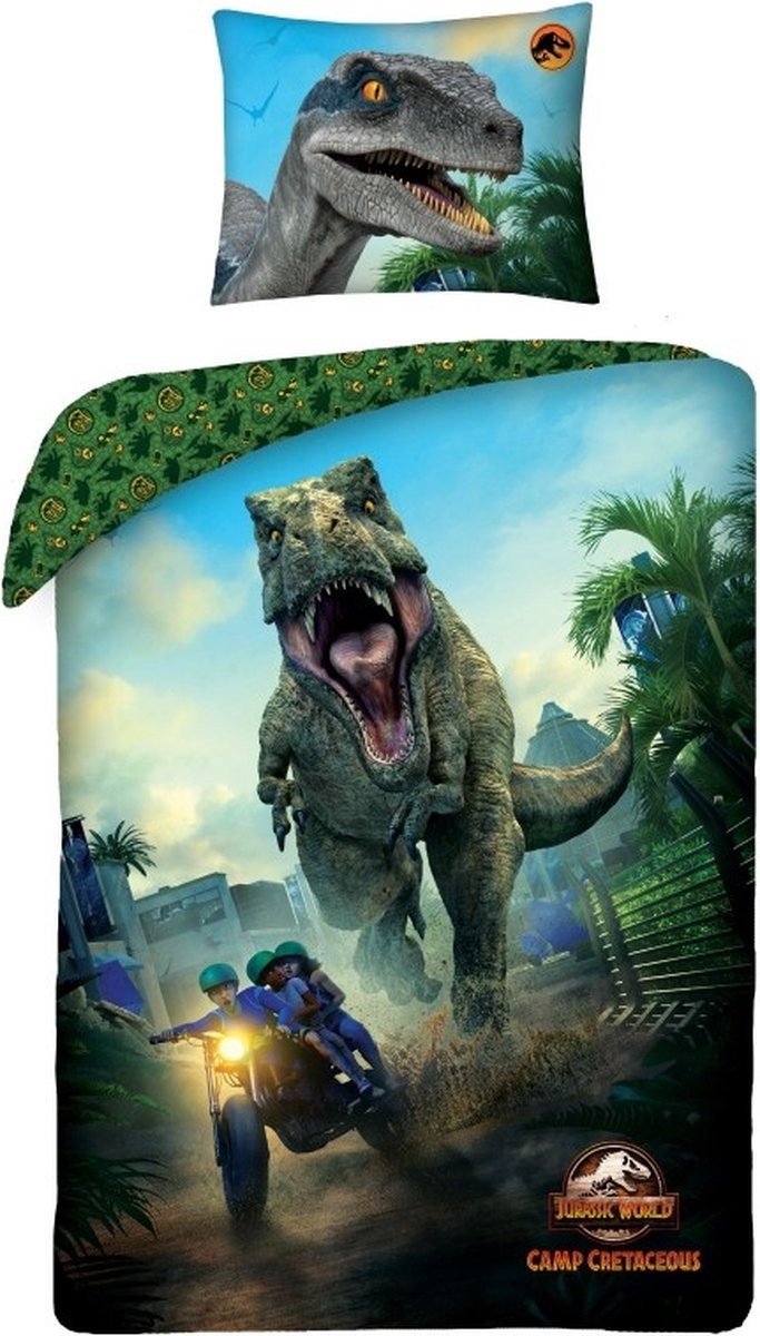 Jurassic World Dekbedovertrek Camp 140 x 200 cm - Katoen - 70 x 90 cm