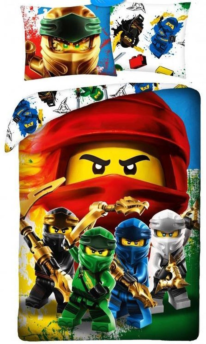 Lego Ninjago dekbedovertrek Ready 140 x 200 cm - Katoen - 70 x 90 cm