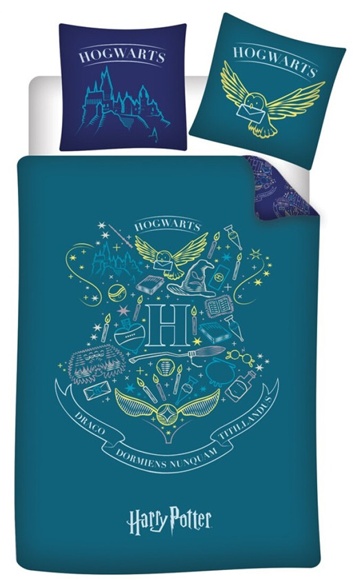 Harry Potter Dekbedovertrek groen/ turquoise - Polyester