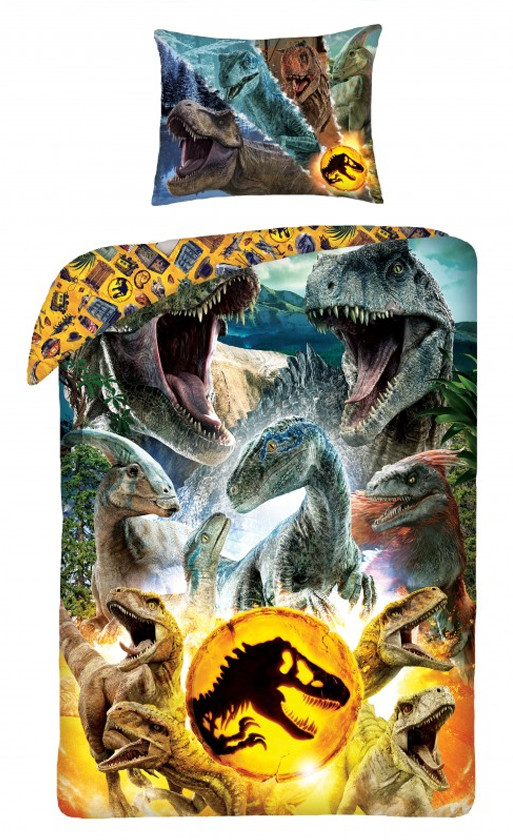 Jurassic World Dekbedovertrek Dinosaurs 140 x 200 cm - Katoen - 70 x 90 cm