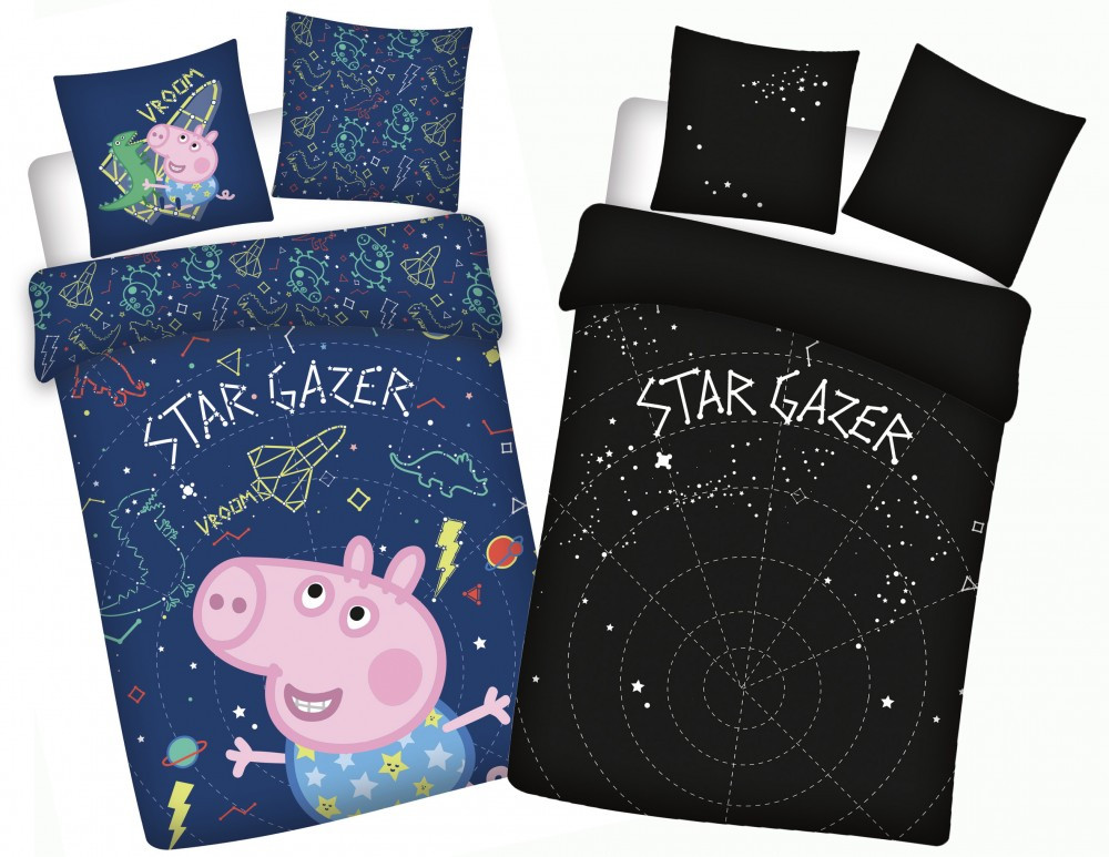 Peppa Pig Dekbedovertrek Star Gazer Glow in the Dark 100 x 135 cm Katoen