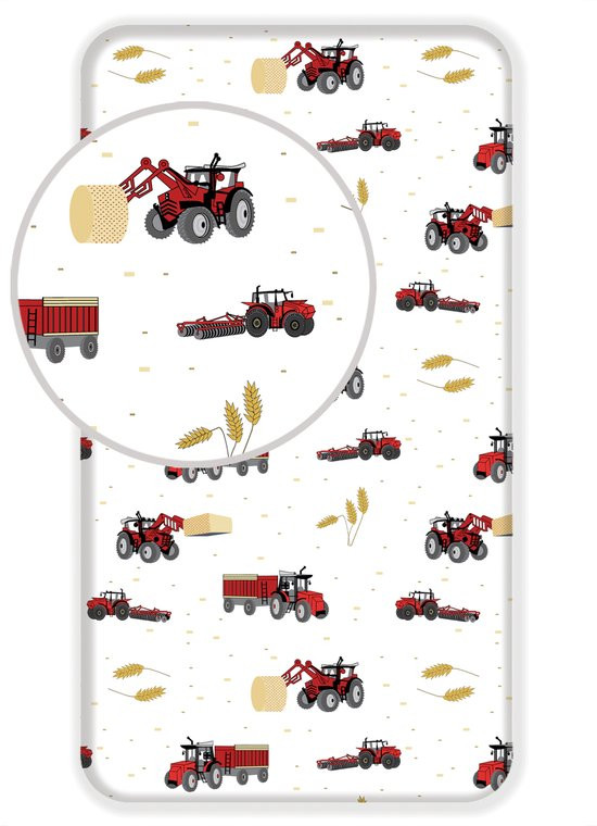 Tractor Hoeslaken Eenpersoons - 90 x 200 cm - Katoen