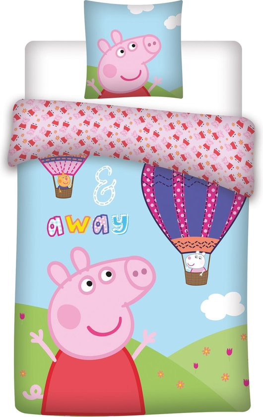 Peppa Pig Peuterdekbedovertrek Away 100 x 135 cm - Katoen