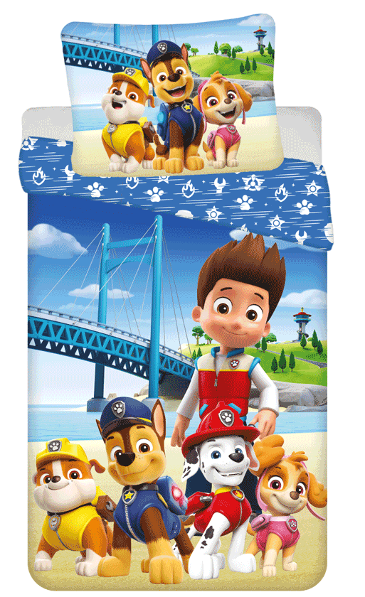 Paw Patrol dekbedovertrek Bridge 140 x 200 cm - 50 x 70 cm - katoen