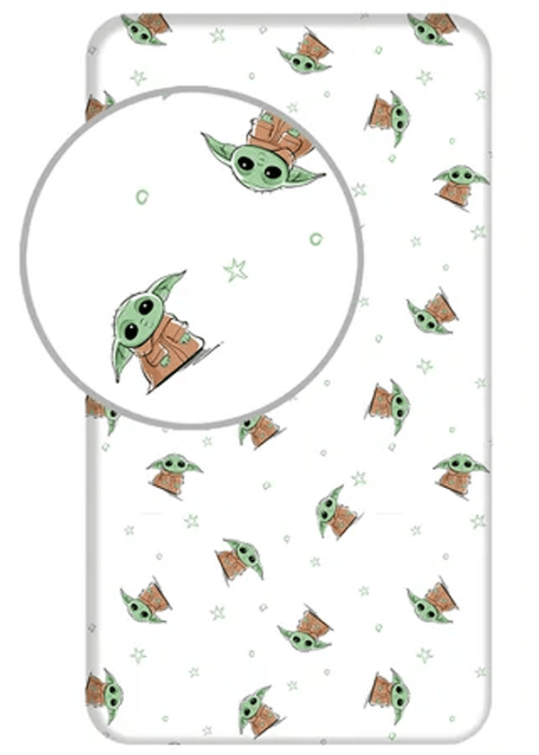 Star Wars Hoeslaken Baby Yoda - Eenpersoons - 90 x 200 cm