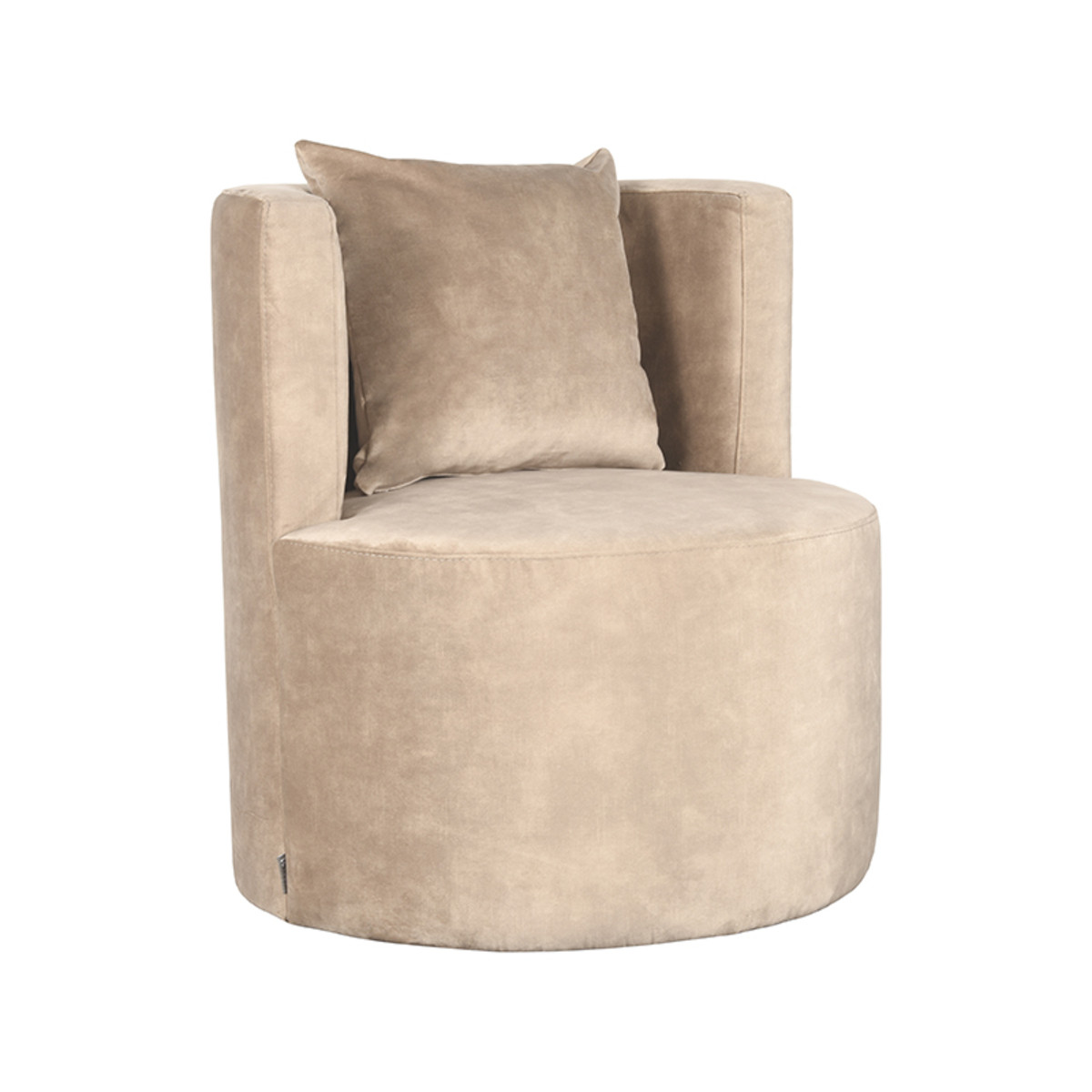 LABEL51 Fauteuil Evy - Zand - Velours - 65 cm