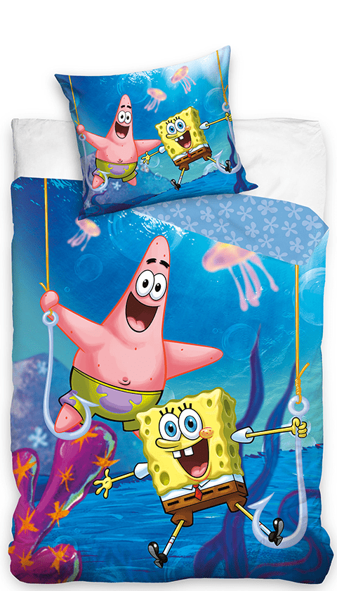 SpongeBob Dekbedovertrek Fishing 140 x 200 cm Katoen