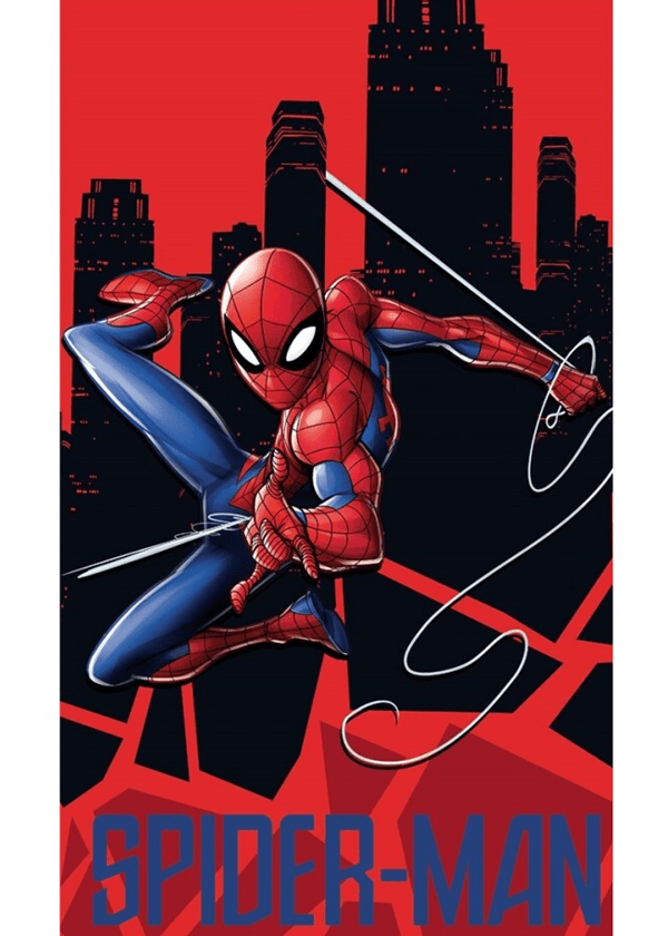 Spiderman handdoek rood 70 x 140 cm - katoen