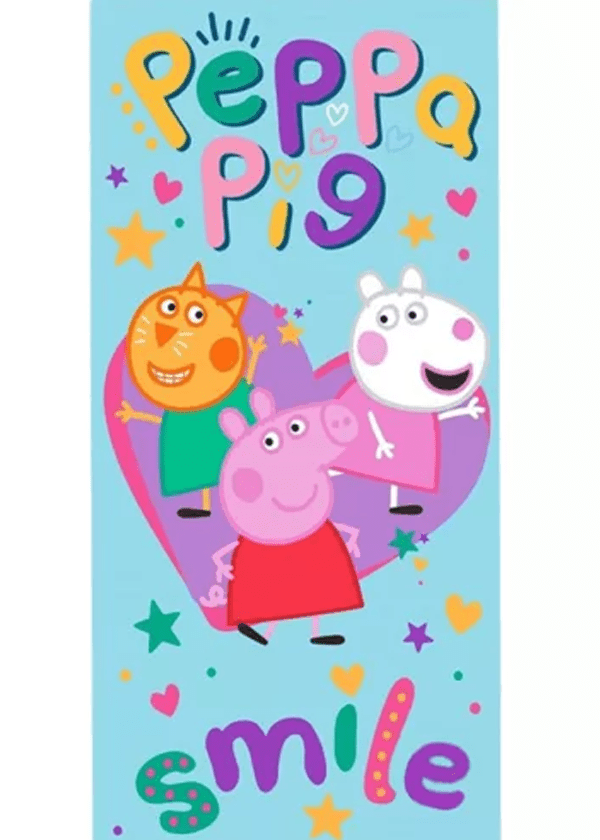 Peppa Pig handdoek blauw 70 x 140 cm katoen