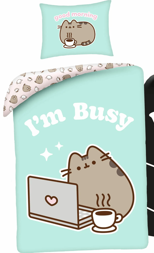 Pusheen dekbedovertrek I&apos;m Busy Glow in The Dark 140 x 200 cm Katoen