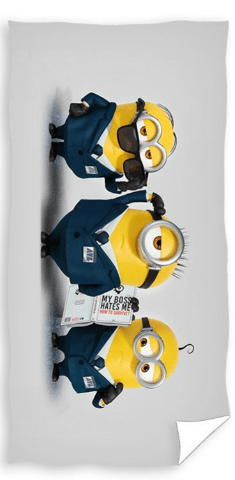 Minions strandlaken grijs 70x140cm