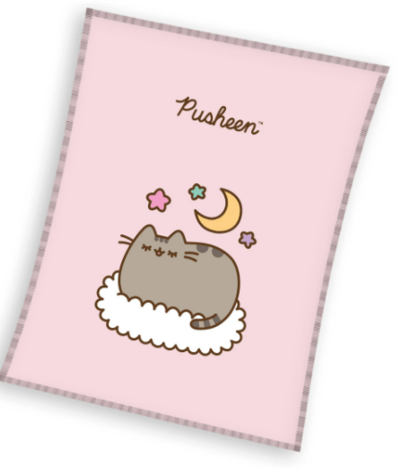 Pusheen fleeceplaid roze 130x160cm