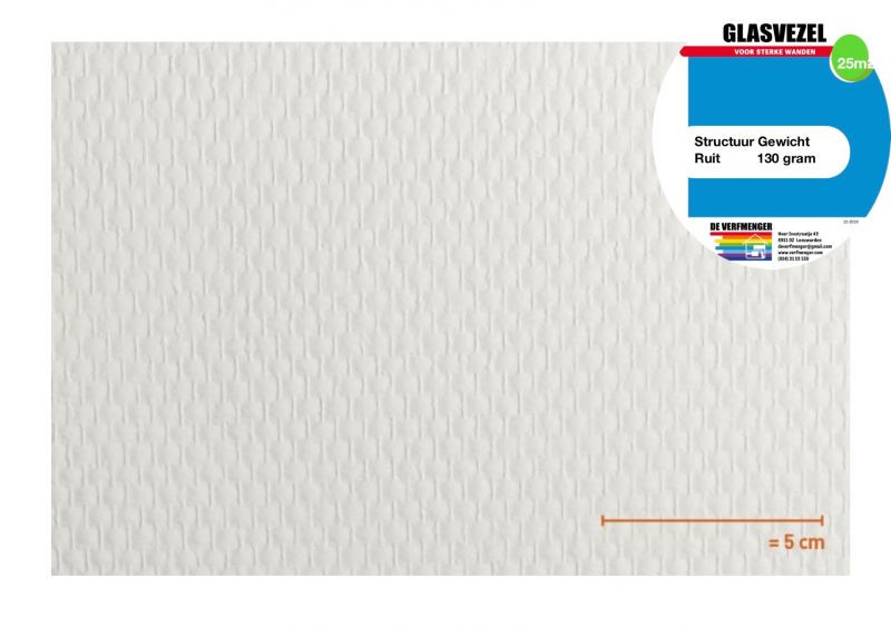 VP Glasvezelbehang Standaard Ruit # 4001 (130 gram) 25m2