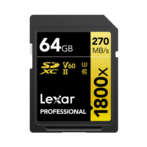 Lexar SD Pro Gold Series UHS-II 1800X 64GB V60 - 2pack