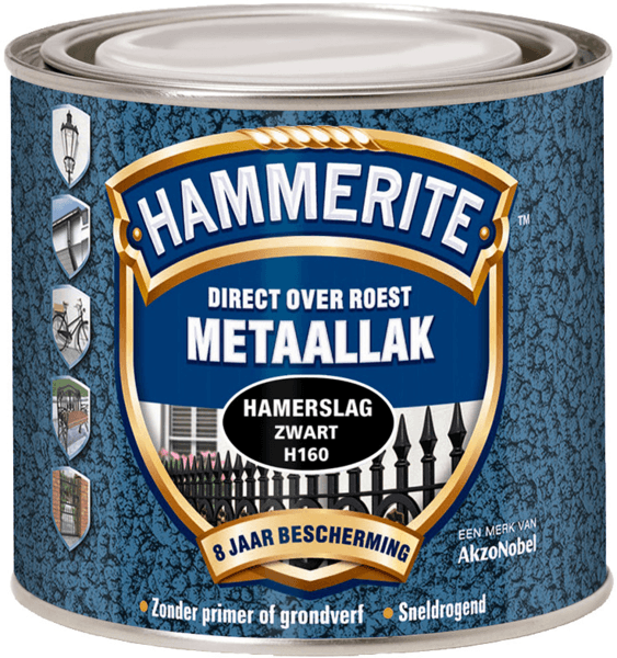 hammerite hamerslag h115 zilvergrijs 0.25 ltr