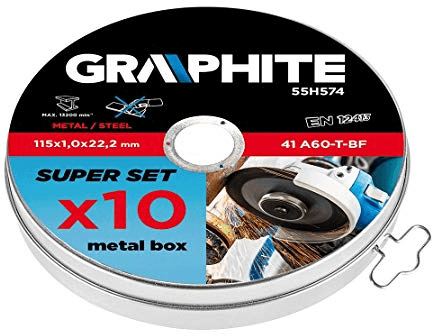 graphite doorslijpschijf box 115 mm 10 stuks 55h574