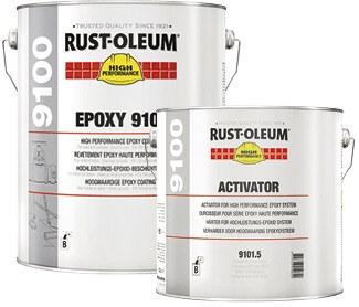 rust-oleum 9100 epoxy deklaag high-solid ral 7035 lichtgrijs set 5 ltr