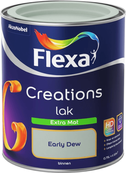 flexa creations lak extra mat lichte kleur 2.5 ltr