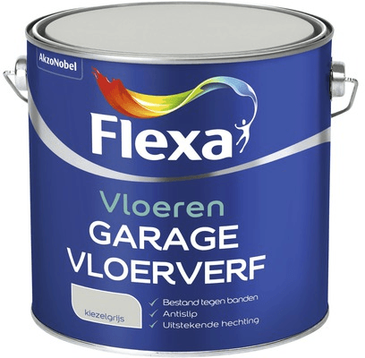 flexa garagevloerverf watergedragen kiezelgrijs 2.5 ltr
