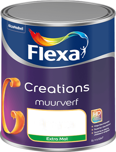 flexa creations muurverf extra mat wit 1 ltr