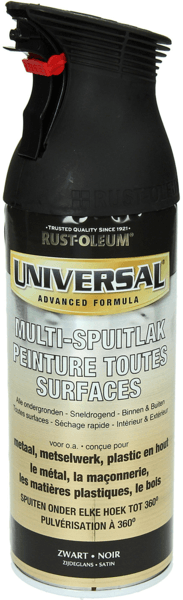 rust-oleum painters touch universal zwart zijdeglans 0.4 ltr spuitbus