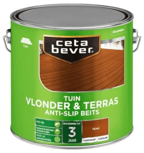 cetabever vlonder- & terrasbeits antislip teak 2.5 ltr